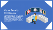 Awesome Cyber Security Template PPT In Blue Color 