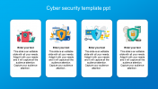 Innovative Cyber Security Template PPT With Four Nodes