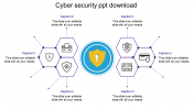 Creative Cyber Security PPT Download In Hexagon Model
