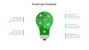 Innovative Puzzle PPT Template In Green Color Slide