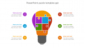 Amazing PowerPoint Puzzle Template PPT- Bulb Model
