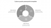 Grey Colored 3 Piece Puzzle PowerPoint Template Presentation
