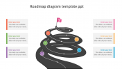Creative Roadmap Diagram Template PPT Presentation Slide