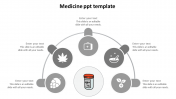 Powerful Grey Medicine PPT Template For Presentation