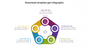 download template ppt infographic pentagonal design