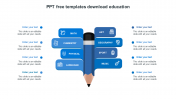Pencil Model PPT Free Templates Download Education Slide