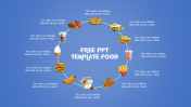 Get Free PPT Template Food With Blue Background Theme