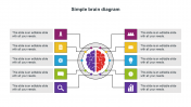 Effective Simple Brain Diagram With Multicolor Slide