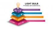 Innovative Light Bulb Pyramid Infographics Slide Template