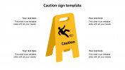 Caution Sign Template Design For Presentations