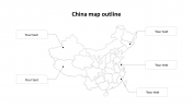 Attractive China Map Outline PowerPoint Template Design