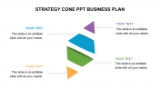 Get majestic Strategy Cone PPT Business Plan Slides