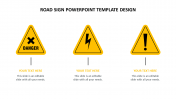 Simple Road Sign PowerPoint Template Design Slides