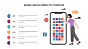 Best Model Social Media PPT Template For Presentation