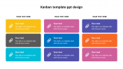 Awesome Kanban Template PPT Design In Multicolor Slide