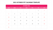 2021 October PPT Calendar Template For Customers
