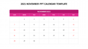 2021 November PPT Calendar Template and Google Slides