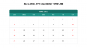 Buy 2021 April PPT Calendar Template Presentation