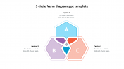 3 Circle Venn Diagram PPT Template Hexagonal Design