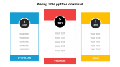 Awesome Pricing Table PPT Free Download For Presentation