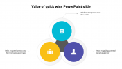 Amazing Value Of Quick Wins PowerPoint Slide Design