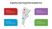 Argentina Map PowerPoint Template Free Presentation 4-Node