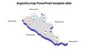 Best Argentina Map PowerPoint Template Slide