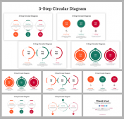 3 Step Circular Diagram For PowerPoint And Google Slides