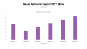 sales turnover report PPT slide column chart 