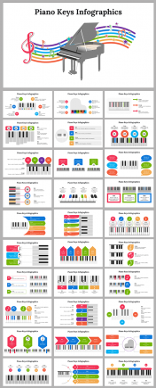 Editable! Piano Keys Infographics PowerPoint Presentation