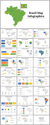 Brazil Map Infographics PPT Presentation And Google Slides 