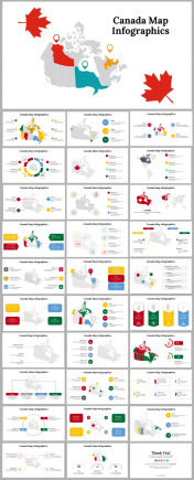 Canada Map Infographics PPT Presentation And Google Slides