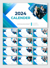Attractive 2024 Calendar PPT And Google Slides Templates