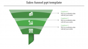 Innovative Sales Funnel PPT Template In Green Color Slide