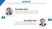 Customized PowerPoint Quote Template In Blue Color