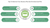 Editable Business Plan PPT Template with Four Nodes