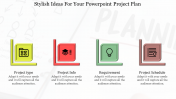 Fantastic PowerPoint Project Plan with Four Nodes Slides