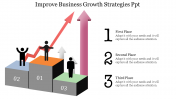 Three Node Business Growth Strategies PPT Template