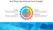 Keynote SWOT Template For Business In Gear Wheel 
