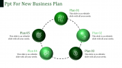 Attractive PPT For New Business Plan In Green Color Slide