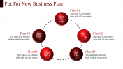 Our Predesigned PPT For New Business Plan In Red Color