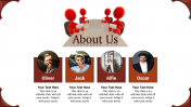 The team About Us PowerPoint Template presentation