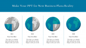 PPT For New Business Plan Template With Global Map