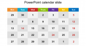Ready To Use PowerPoint Calendar Slide 