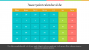 Fantastic PowerPoint Calendar Slide on Multicolour Design