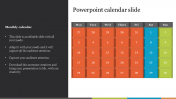 Editable Calendar PowerPoint Template with Text Areas