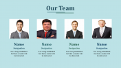 Magnificent Our Team PowerPoint Template with Five Nodes