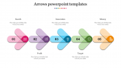 Multicolored Five Arrows PowerPoint Templates Designs
