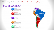 Beautifully Designed PowerPoint Country Map - South America