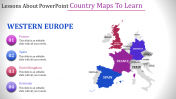 Western Europe Country Map PowerPoint Template